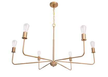 Radiant 6-Light Modern Traditional Gold Chandelier