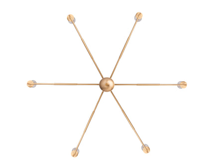 Radiant 6-Light Modern Traditional Gold Chandelier