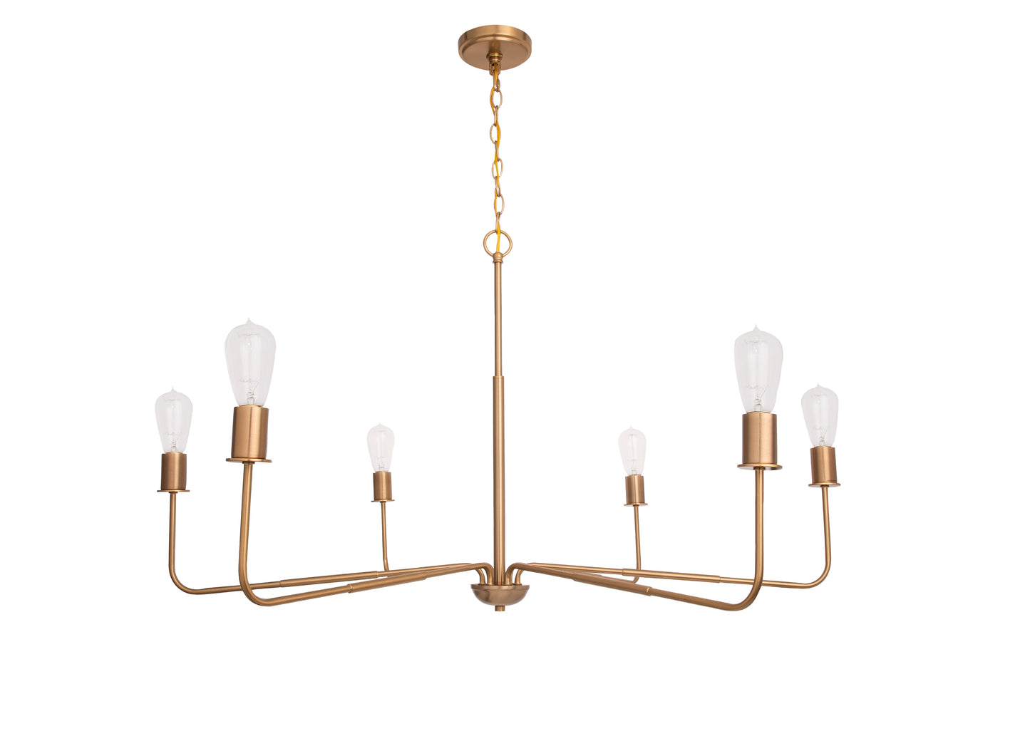 Radiant 6-Light Modern Traditional Gold Chandelier
