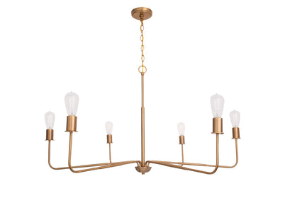 Radiant 6-Light Modern Traditional Gold Chandelier