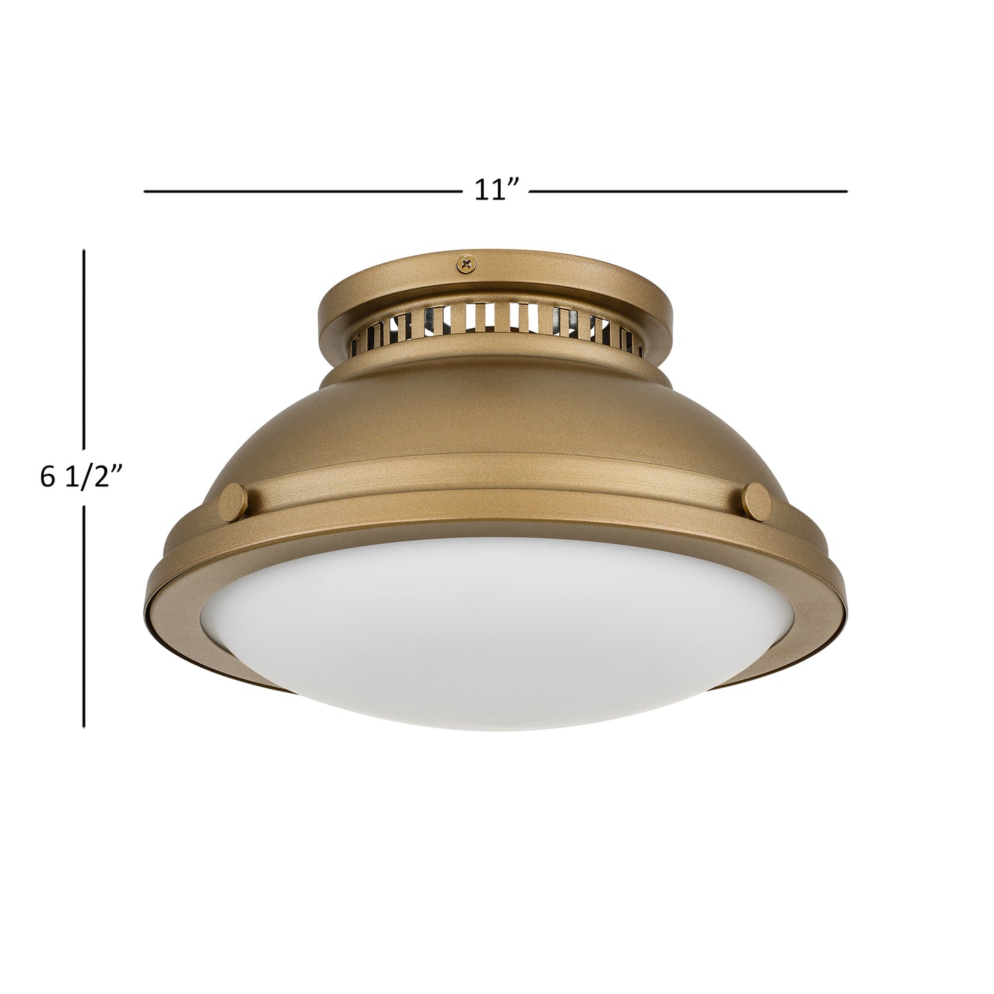 Halo 1-Light 11" Polished Brass Flush Mount Ceiling Light