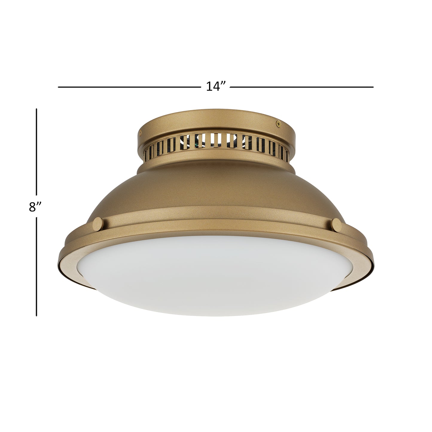 Halo 2-Light 14" Polished Brass Flush Mount Ceiling Light