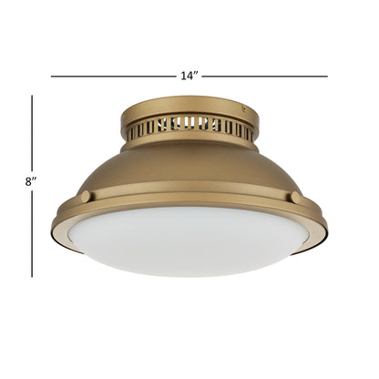 Halo 2-Light 14" Polished Brass Flush Mount Ceiling Light