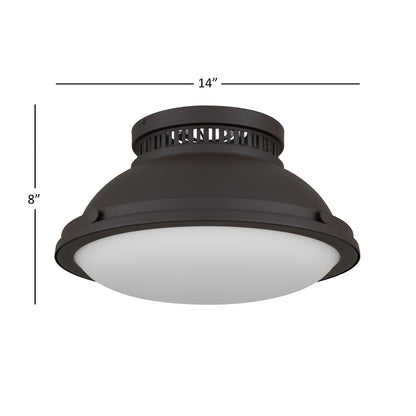 Halo 2-Light 14" Dark Bronze Flush Mount Ceiling Light