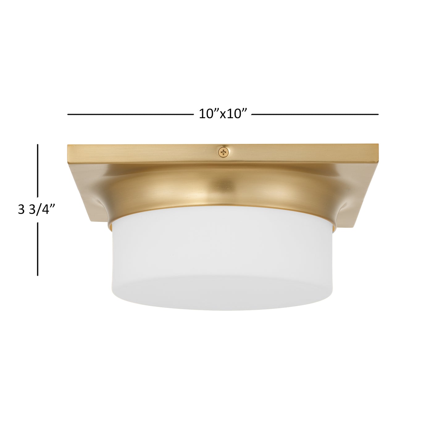 Aura 10" Antique Brass LED Flush Mount Ceiling Light