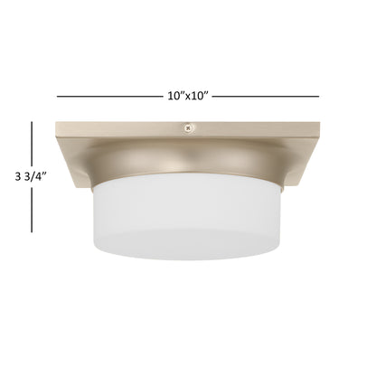 Aura 10" Brushed Nickel LED Flush Mount Ceiling Light