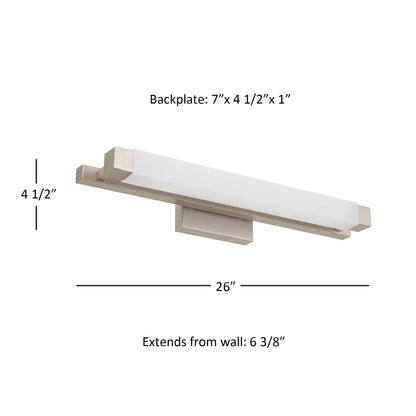 Serenity 26" Brushed Nickel LED Bathroom Vanity Light