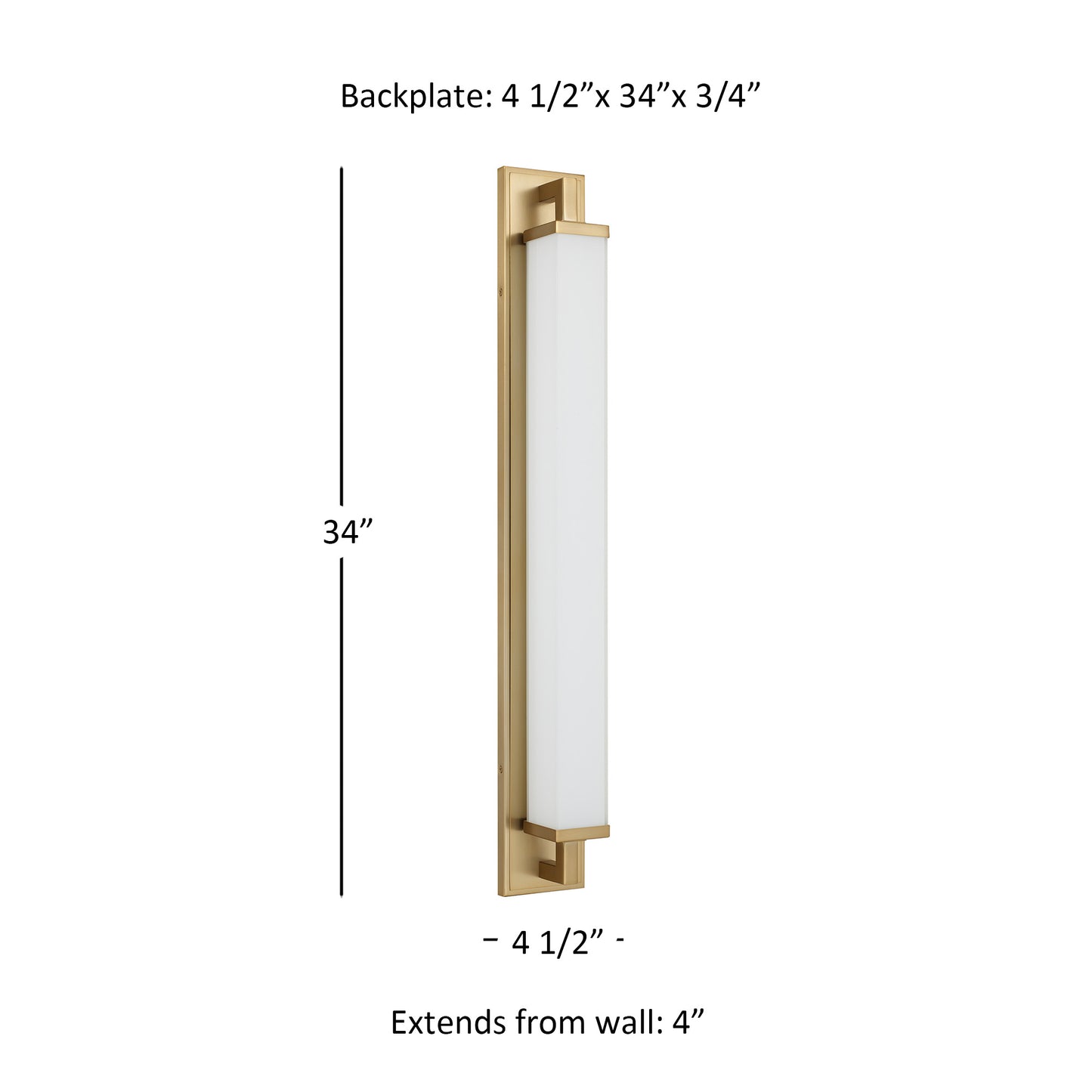 Zenith 34" Antique Brass LED Bathroom Vanity Light