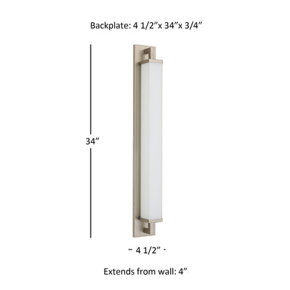 Zenith 34" Brushed Nickel LED Bathroom Vanity Light