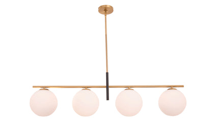 Spark Modern Gold Linear 4 Light Chandelier