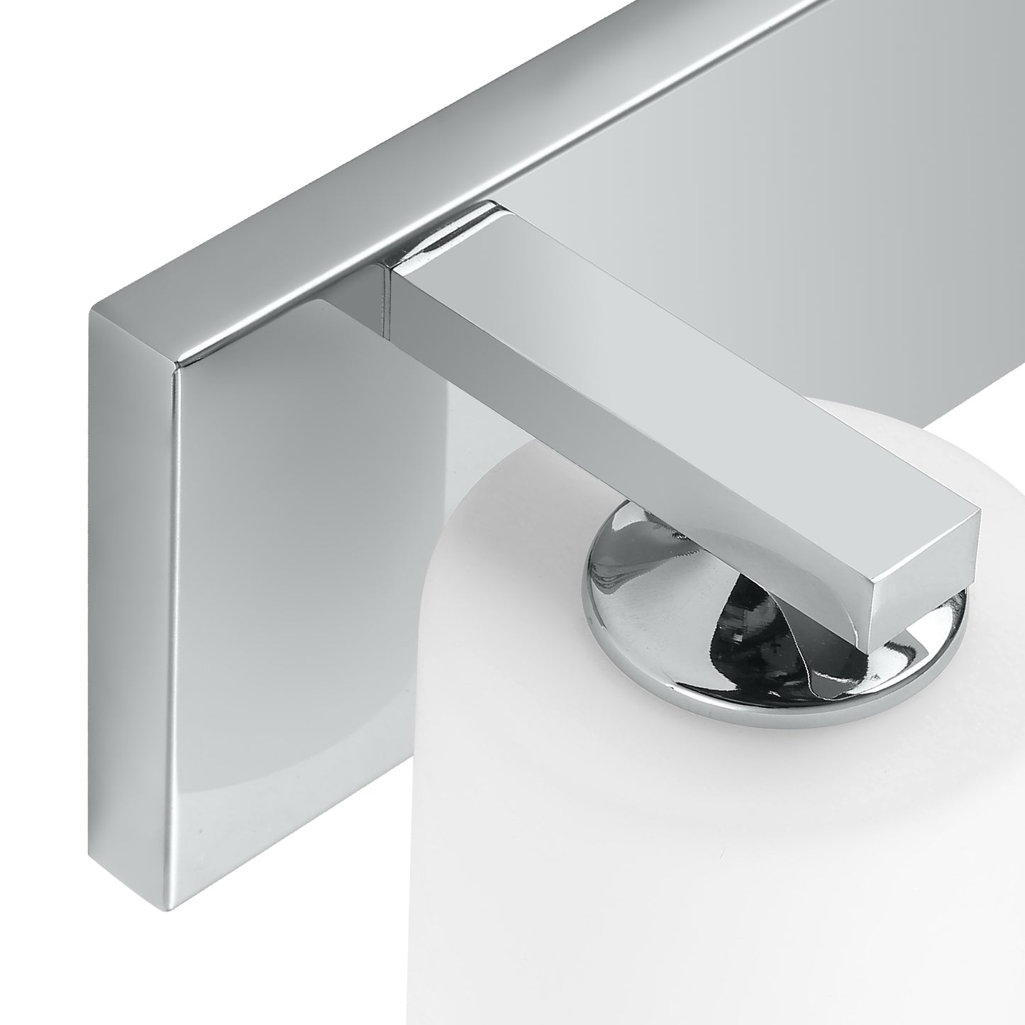 3-Light Chrome Vanity Light – Modern Bathroom Wall Fixture with Etched Opal Glass
