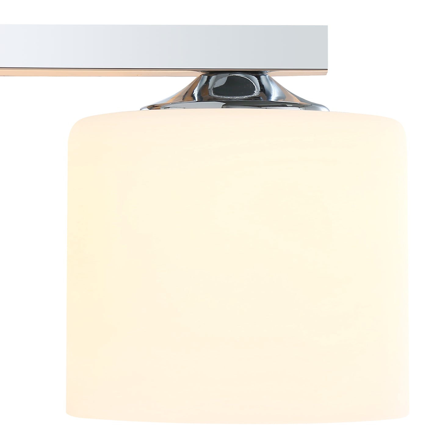 3-Light Chrome Vanity Light – Modern Bathroom Wall Fixture with Etched Opal Glass