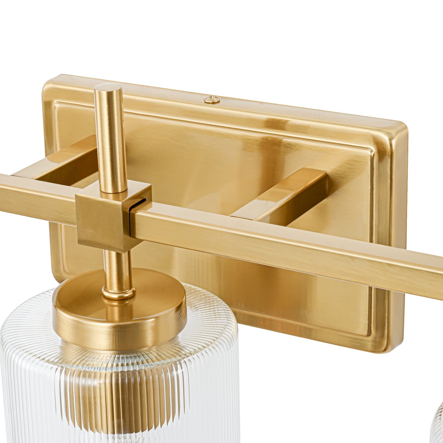 5-Light Gold Vanity Light – Modern Bathroom Wall Light with Ribbed Glass