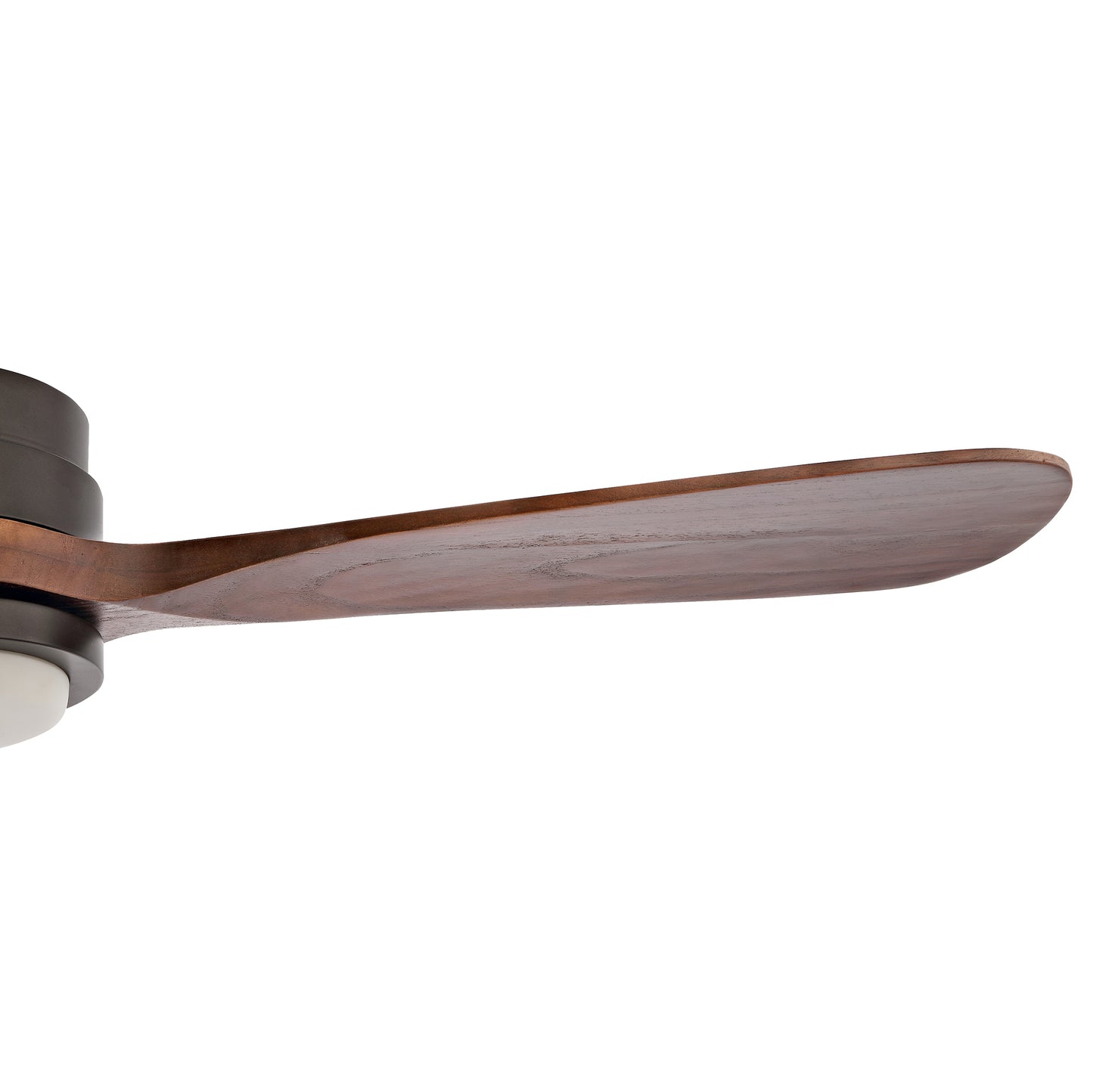 52" Matte Black Ceiling Fan with Walnut Wood Blades and LED Light – Modern 6-Speed Remote Fan