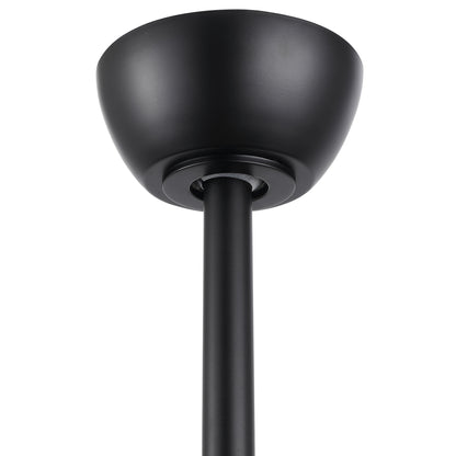 52" Matte Black Ceiling Fan with LED Light and Remote – Solid Wood Blades