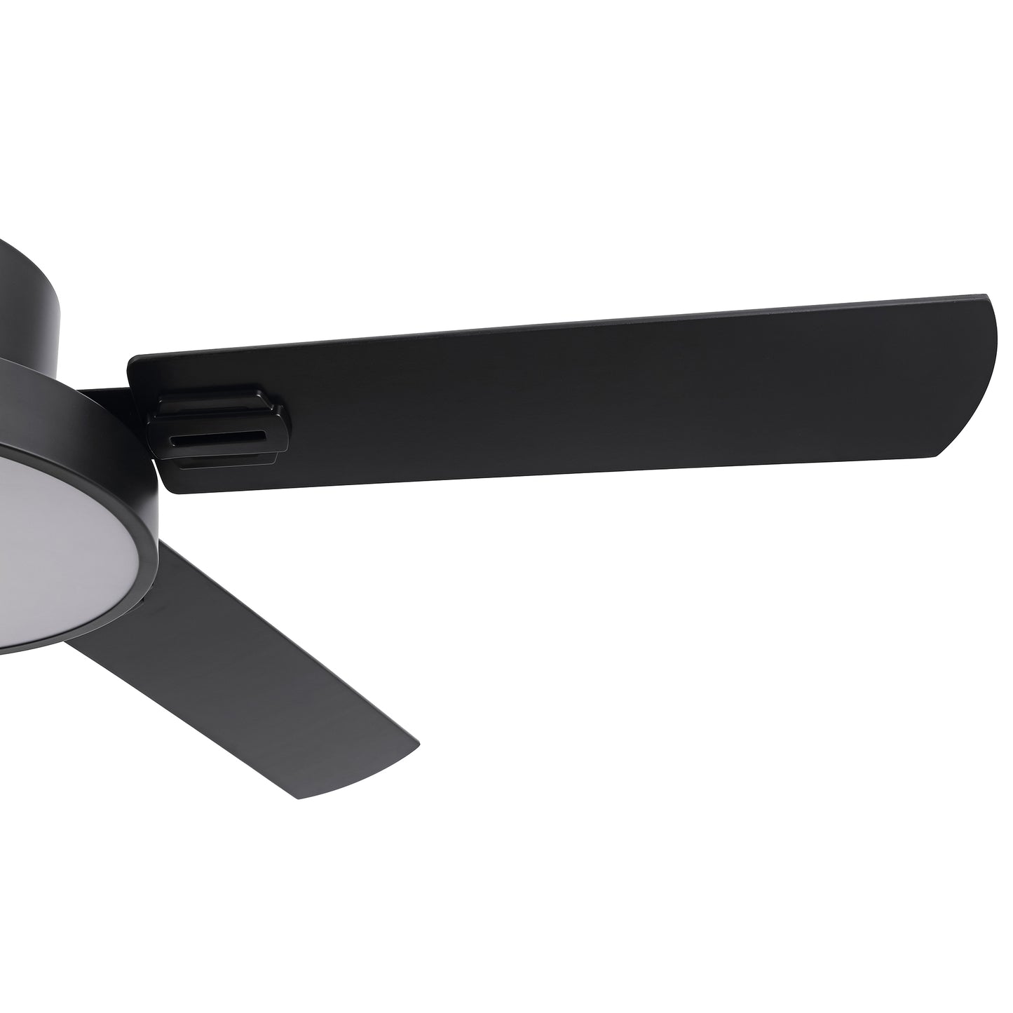 52" Matte Black Ceiling Fan with LED Light and Remote – Solid Wood Blades