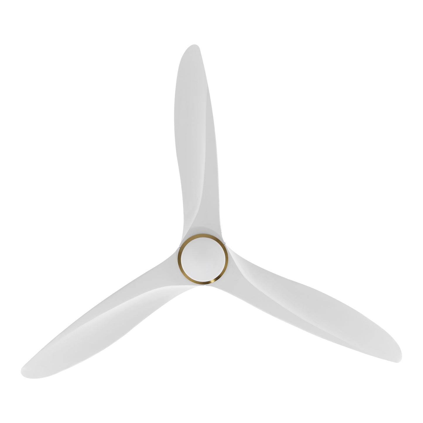 60" Gold and White Ceiling Fan with LED Light and Remote – Modern Wood Blade Fan