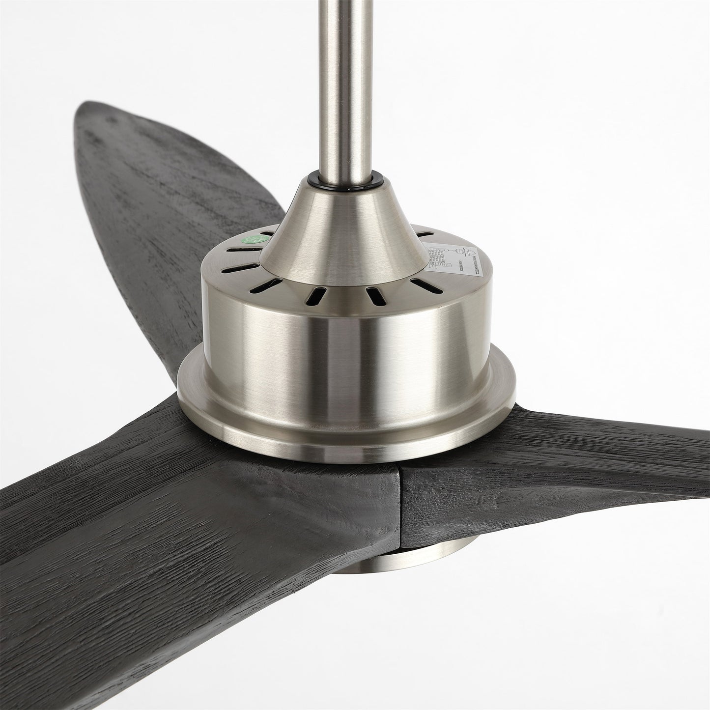60" Silver Ceiling Fan with Gray Wood Blades – Modern 3-Blade Fan with Remote
