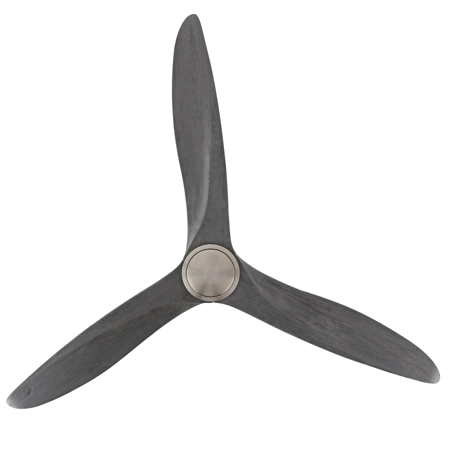 60" Silver Ceiling Fan with Gray Wood Blades – Modern 3-Blade Fan with Remote
