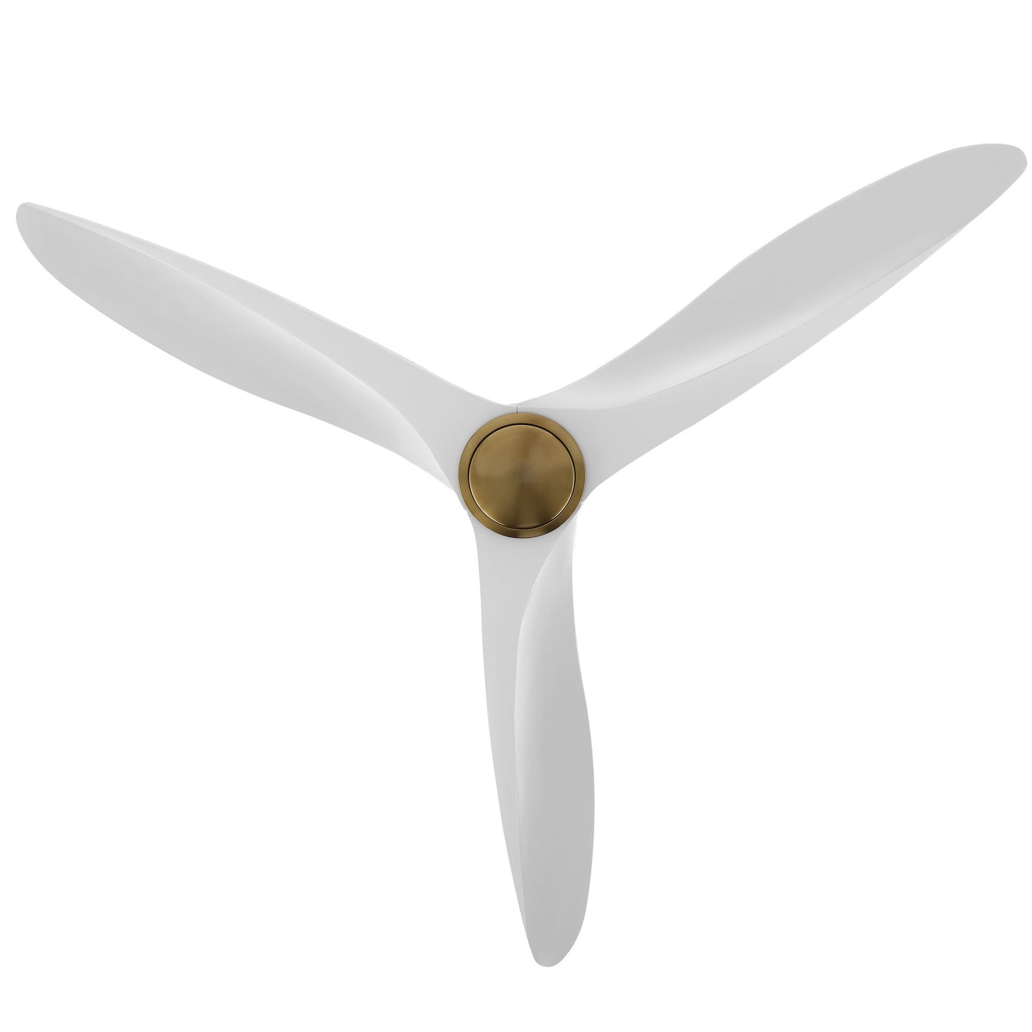 60" Gold Ceiling Fan with White Wood Blades – Modern 3-Blade Fan with Remote