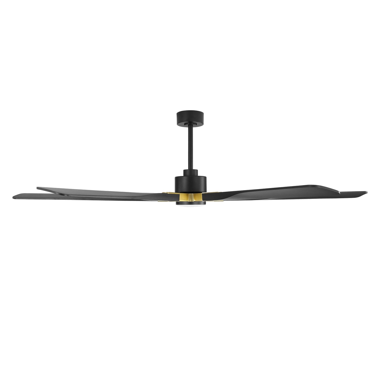 78" Black Ceiling Fan with Gold Accents and LED Light – 6-Blade Large Room Fan