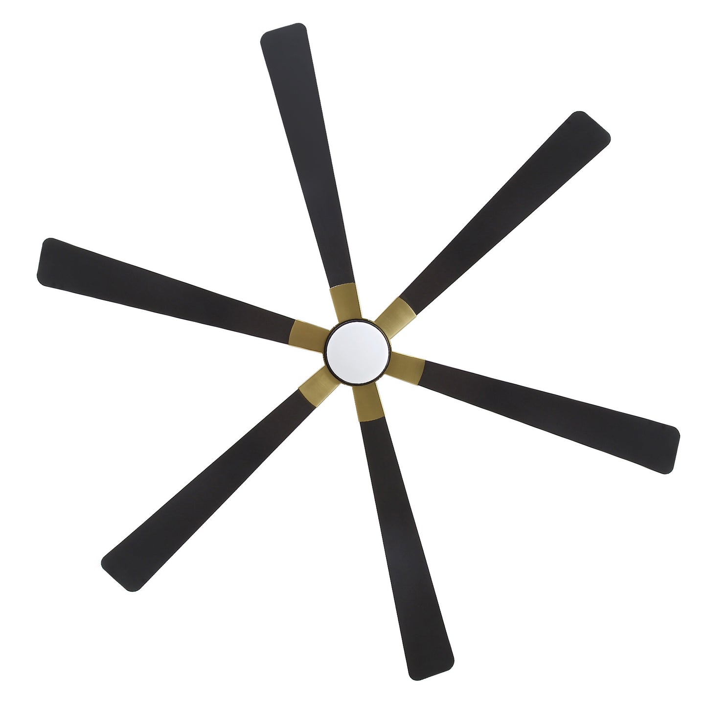78" Black Ceiling Fan with Gold Accents and LED Light – 6-Blade Large Room Fan