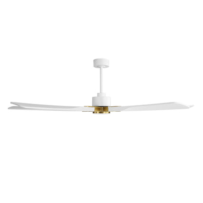 78" White Ceiling Fan with Gold Accents and LED Light – 6-Blade Large Room Fan
