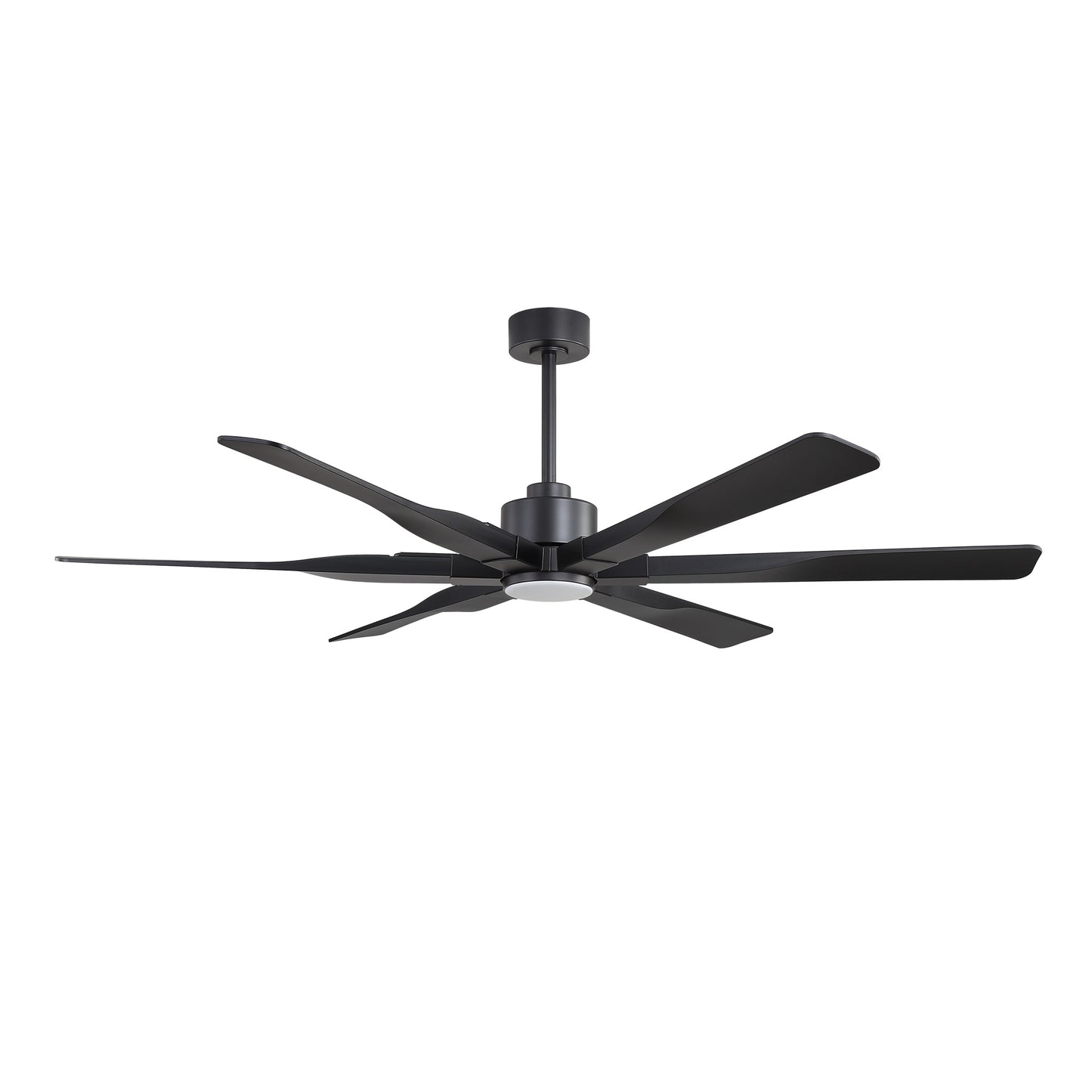 68" Matte Black Ceiling Fan with LED Light and Remote – 6-Blade Modern Fan