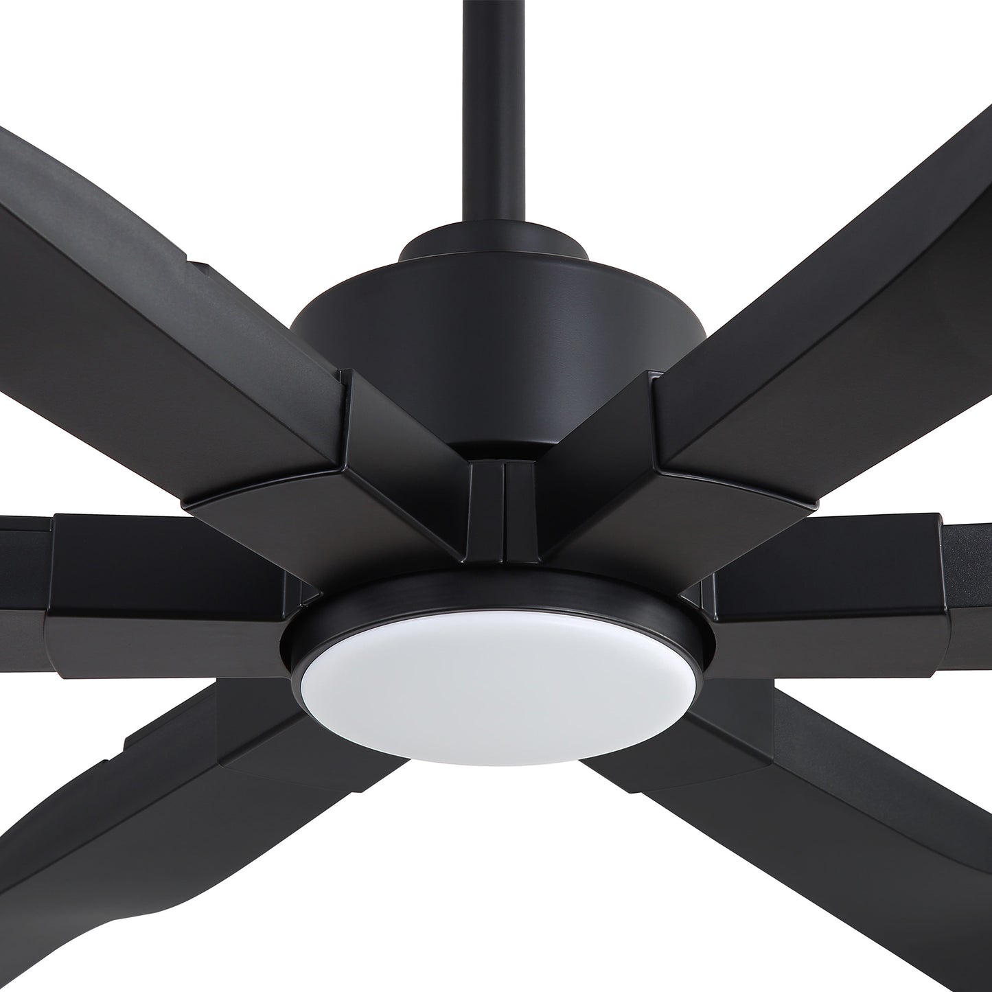 68" Matte Black Ceiling Fan with LED Light and Remote – 6-Blade Modern Fan