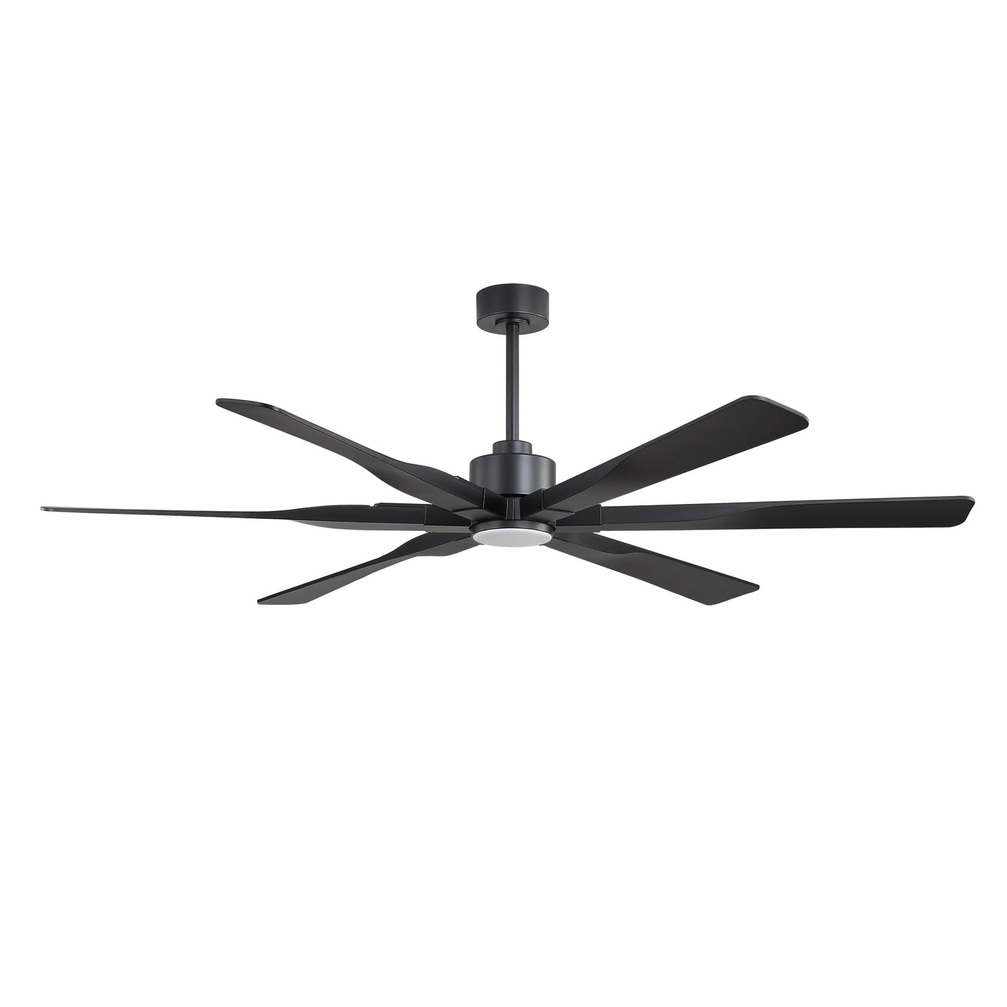 78" Matte Black Ceiling Fan with LED Light and Remote – 6-Blade Large Room Fan