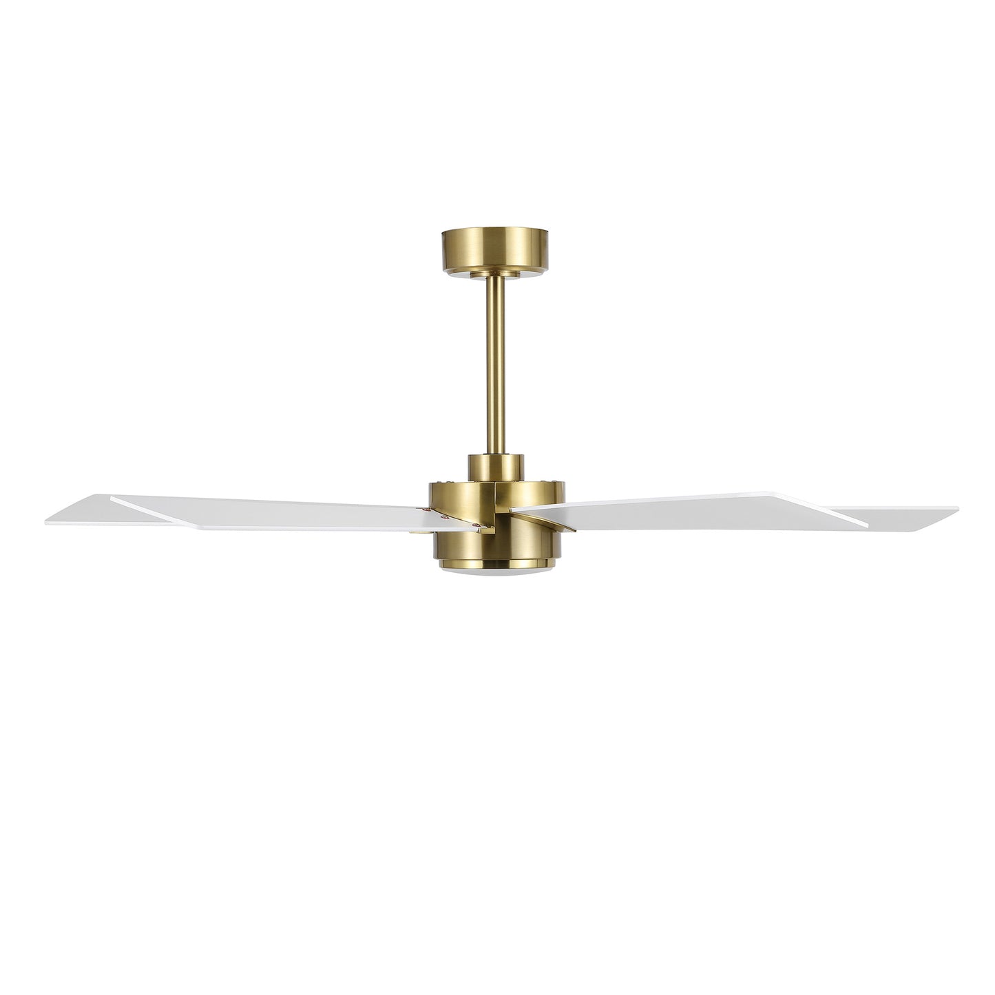 52" Gold & White Modern Ceiling Fan with Light & Remote – 6-Speed DC Motor, Dimmable LED