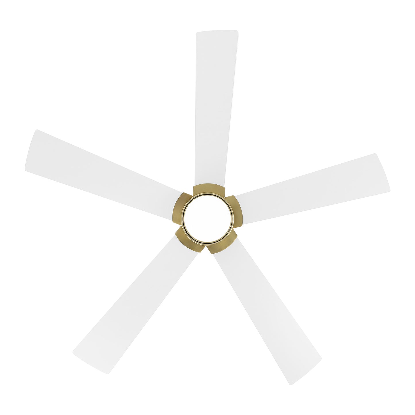 52" Gold & White Modern Ceiling Fan with Light & Remote – 6-Speed DC Motor, Dimmable LED