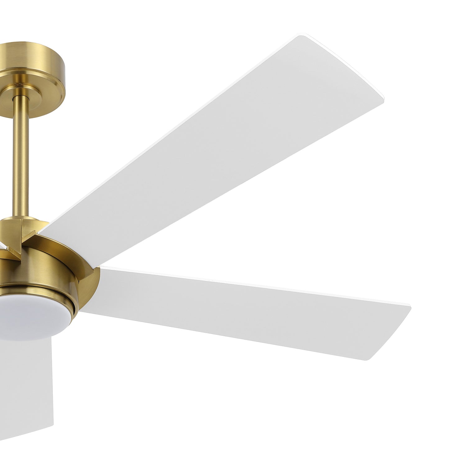 52" Gold & White Modern Ceiling Fan with Light & Remote – 6-Speed DC Motor, Dimmable LED