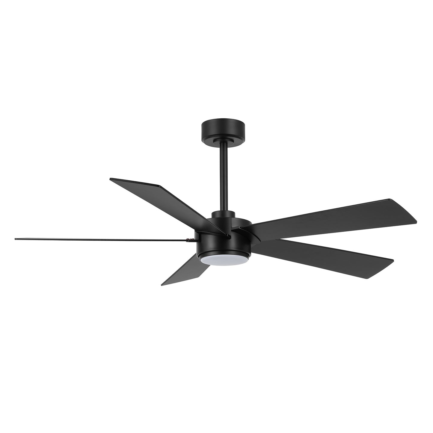52" Black Modern Ceiling Fan with Light & Remote – 6-Speed DC Motor, Dimmable LED