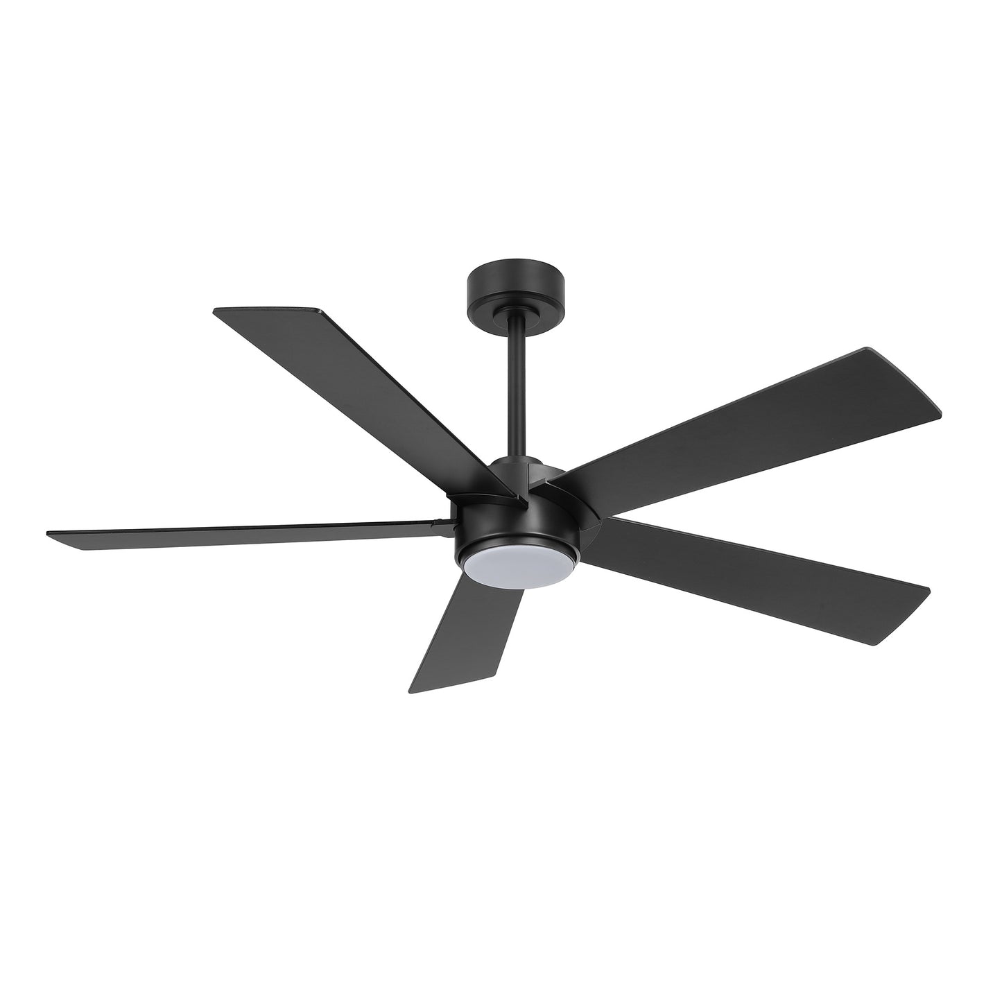 52" Black Modern Ceiling Fan with Light & Remote – 6-Speed DC Motor, Dimmable LED