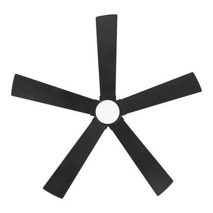 52" Black Modern Ceiling Fan with Light & Remote – 6-Speed DC Motor, Dimmable LED