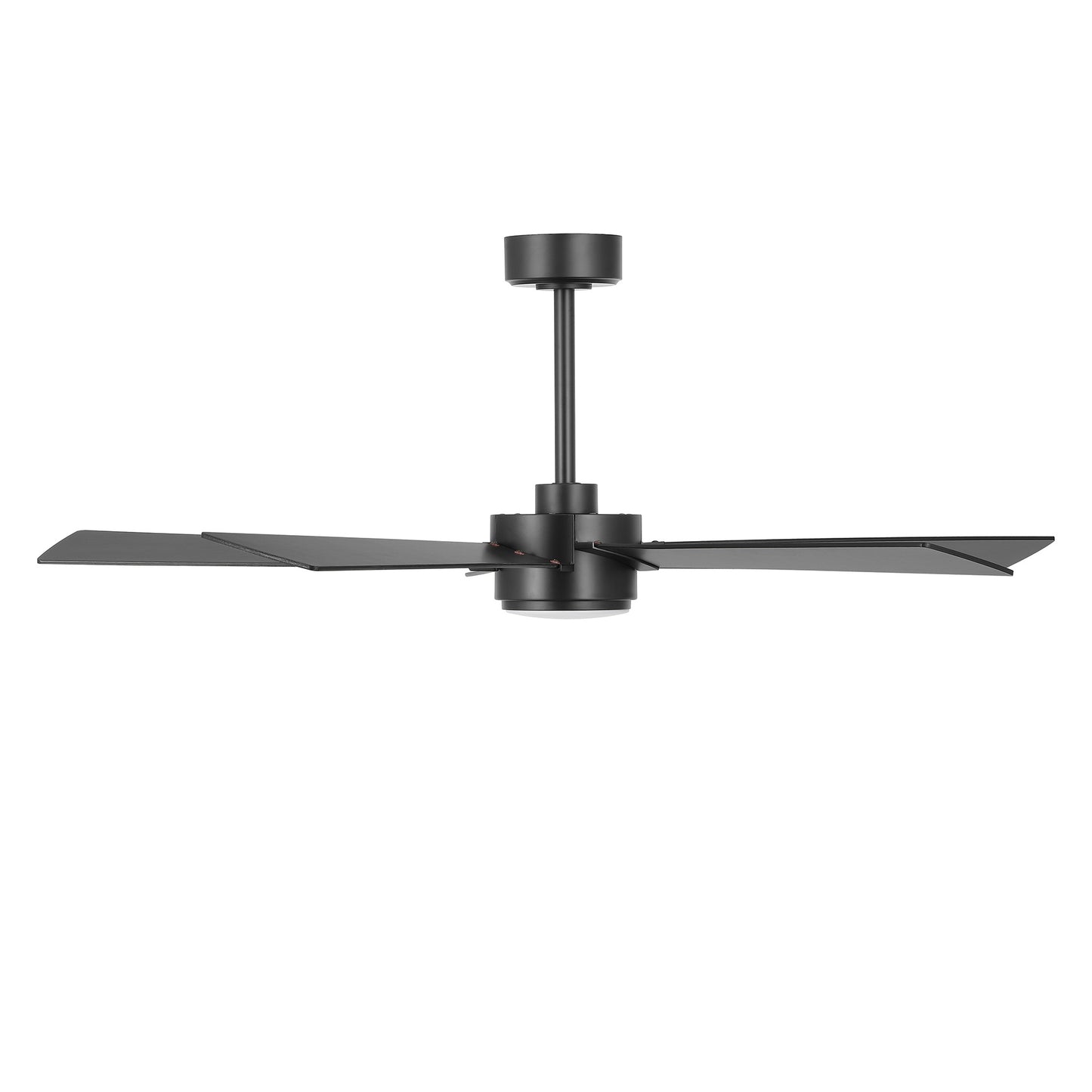 52" Black Modern Ceiling Fan with Light & Remote – 6-Speed DC Motor, Dimmable LED