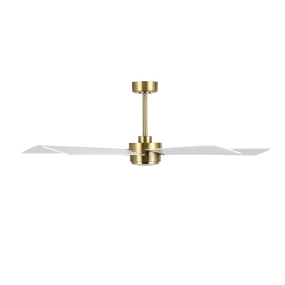 64" Gold & White Ceiling Fan with Light & Remote – Modern 6-Speed, Quiet DC Motor