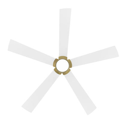 64" Gold & White Ceiling Fan with Light & Remote – Modern 6-Speed, Quiet DC Motor