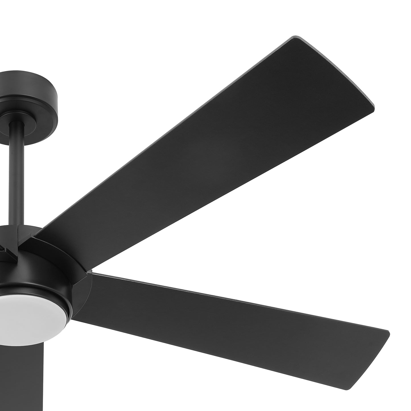 64" Matte Black Ceiling Fan with Light & Remote – Modern 6-Speed, Quiet DC Motor