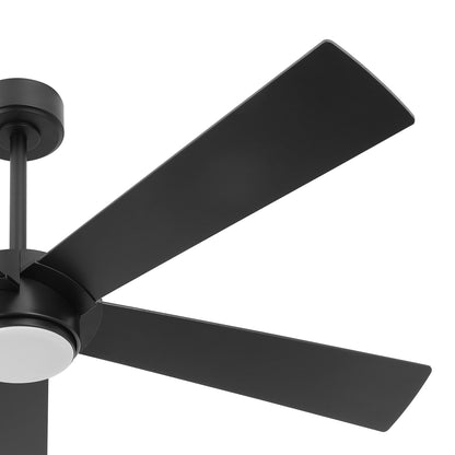 64" Matte Black Ceiling Fan with Light & Remote – Modern 6-Speed, Quiet DC Motor
