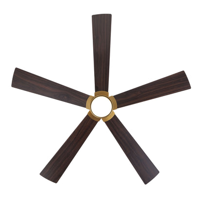 Ceiling Fan 64" Modern Gold 5-Blade with LED Light