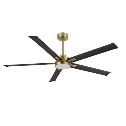 60" Gold & Black Ceiling Fan with Light & Remote – Modern 5-Blade, Quiet DC Motor