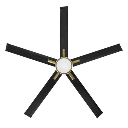 60" Gold & Black Ceiling Fan with Light & Remote – Modern 5-Blade, Quiet DC Motor
