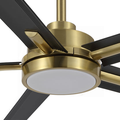 60" Gold & Black Ceiling Fan with Light & Remote – Modern 5-Blade, Quiet DC Motor