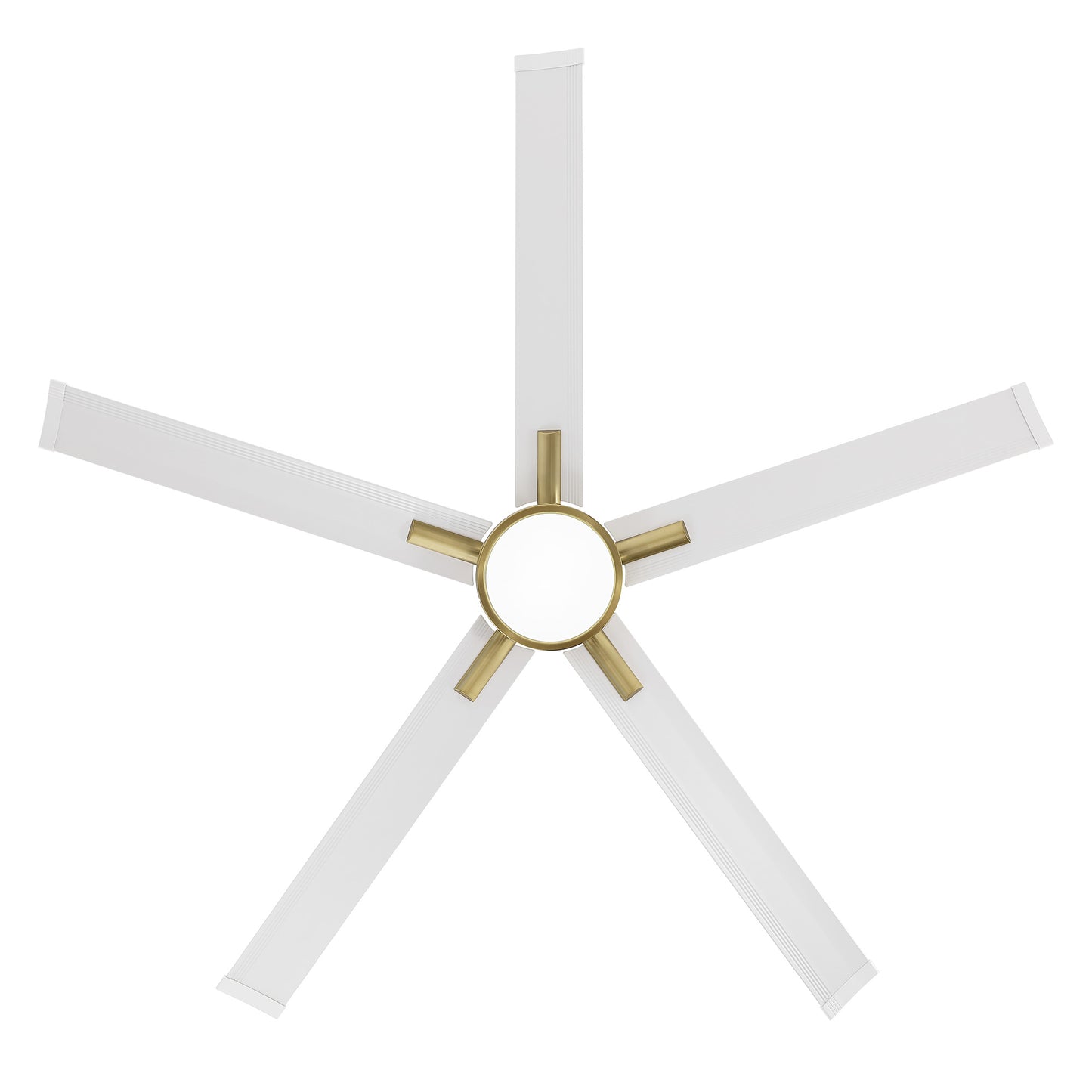 60" Gold & White Ceiling Fan with Light & Remote – Modern 5-Blade, Quiet DC Motor