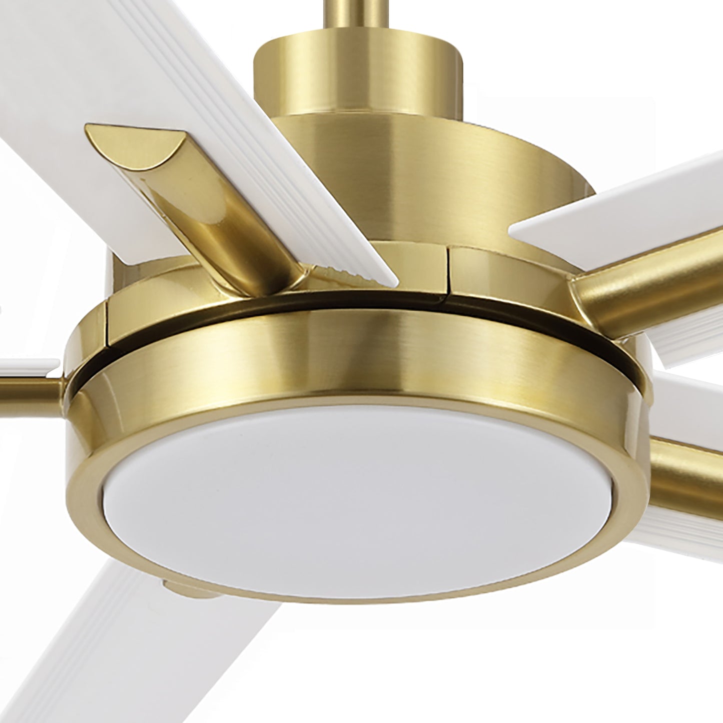 60" Gold & White Ceiling Fan with Light & Remote – Modern 5-Blade, Quiet DC Motor