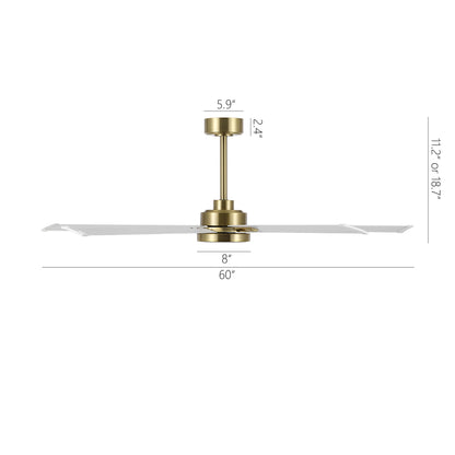 60" Gold & White Ceiling Fan with Light & Remote – Modern 5-Blade, Quiet DC Motor
