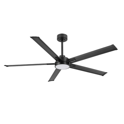 60" Black Ceiling Fan with Light & Remote – Modern 5-Blade, Quiet DC Motor