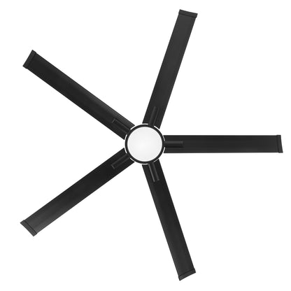 60" Black Ceiling Fan with Light & Remote – Modern 5-Blade, Quiet DC Motor
